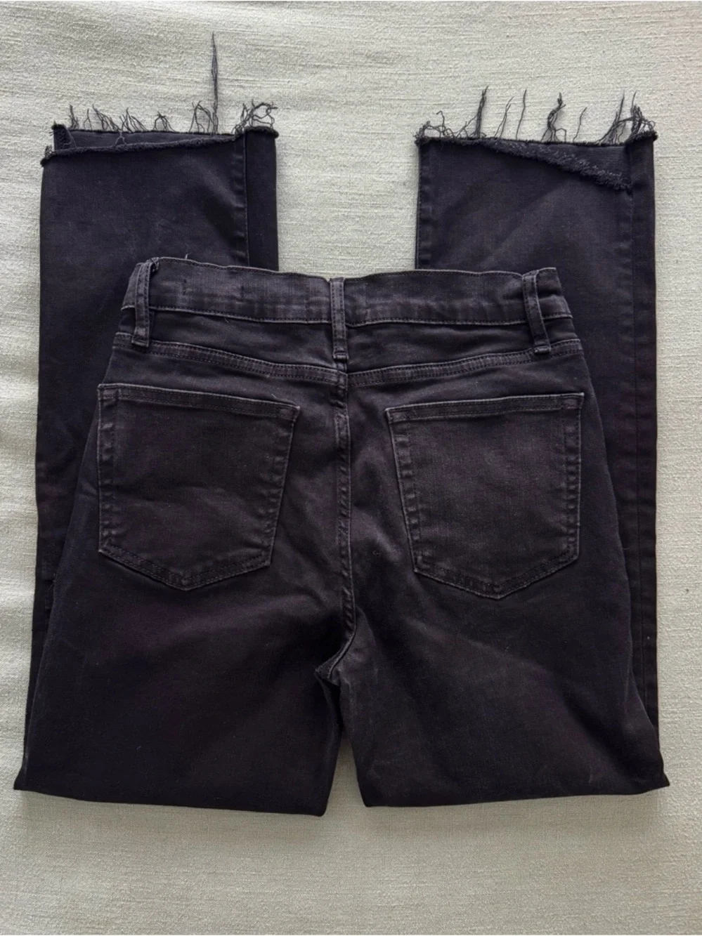 FRAME LE HIGH STRAIGHT BLACKFINN DESIGNER RAW EDGE HEM DENIM JEANS SZ 28 - Picture 16 of 16